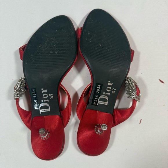 Dior Red Women's Heels with Strap - Picture 2 of 11